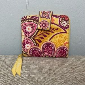 Yellow/Purple Vera Bradley Small Square Wallet